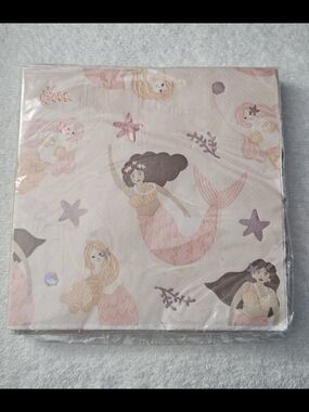 Spritz Pink Mermaid Lunch Birthday Napkins
